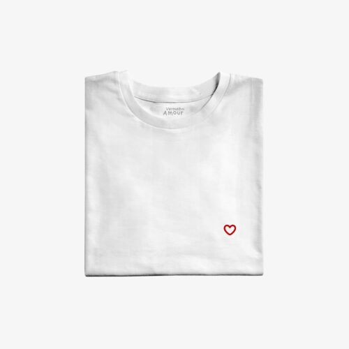 Camiseta Branca Essencial Camiseta Essencial Coração Line - Branca