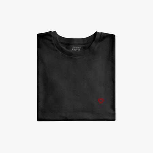 Camiseta Preta Essencial Camiseta Essencial Coração Line - Preta