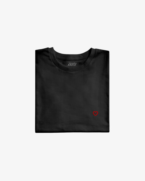 Camiseta Essencial Coração Line - Preta Camiseta Essencial Coração Line - Preta