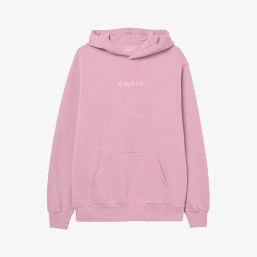 Moletom Rosa Bebê / Minimalista Bordado Amour Moletom Cotton Amour - Rosa Bebê