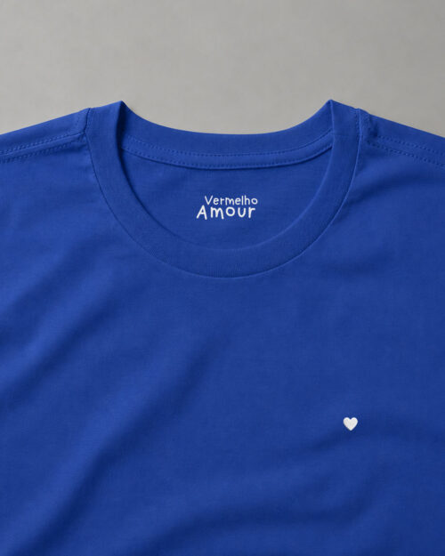 Camiseta Basique Coração - Azul Royal
