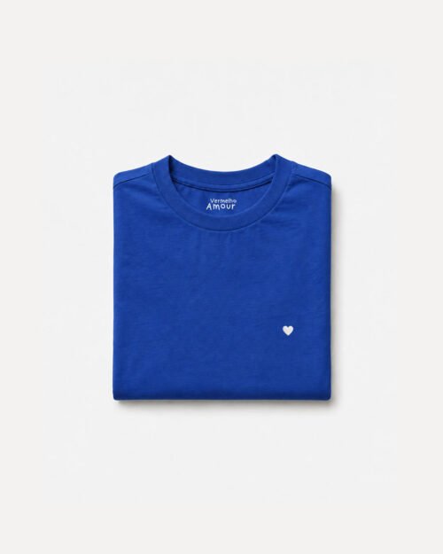 Camiseta Basique Coração - Azul Royal Camiseta Basique Coração - Azul Royal