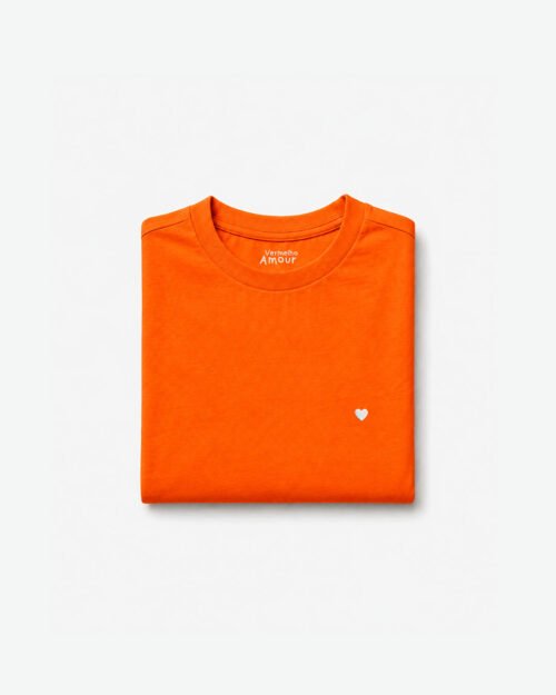 Camiseta Basique Coração - Tangerina Camiseta Basique Coração - Tangerina
