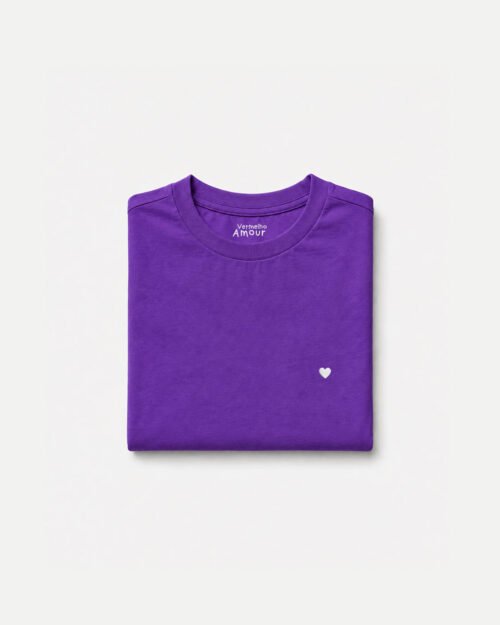 Camiseta Basique Coração - Roxa Camiseta Basique Coração - Roxa