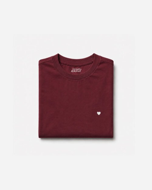 Camiseta Basique Coração - Bordô Camiseta Basique Coração - Bordô
