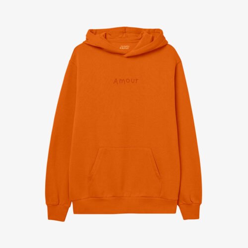 Moletom Cotton Laranja / Minimalista Bordado Amour Moletom Cotton Amour - Tangerina