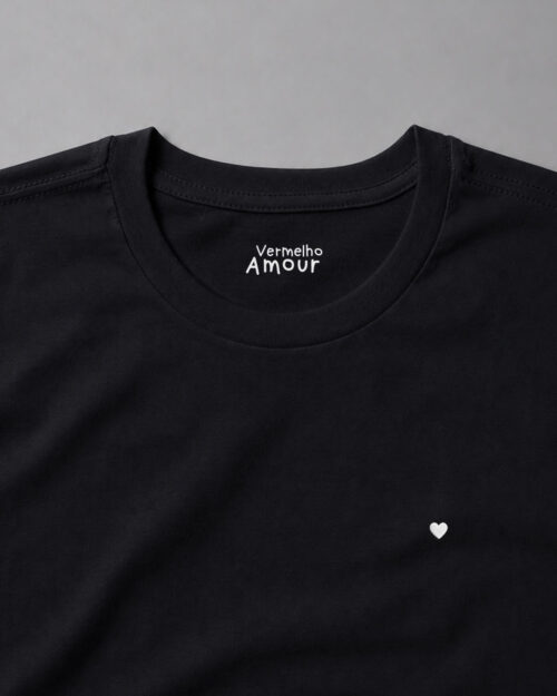 Camiseta Basique Coração - Noir Blanc