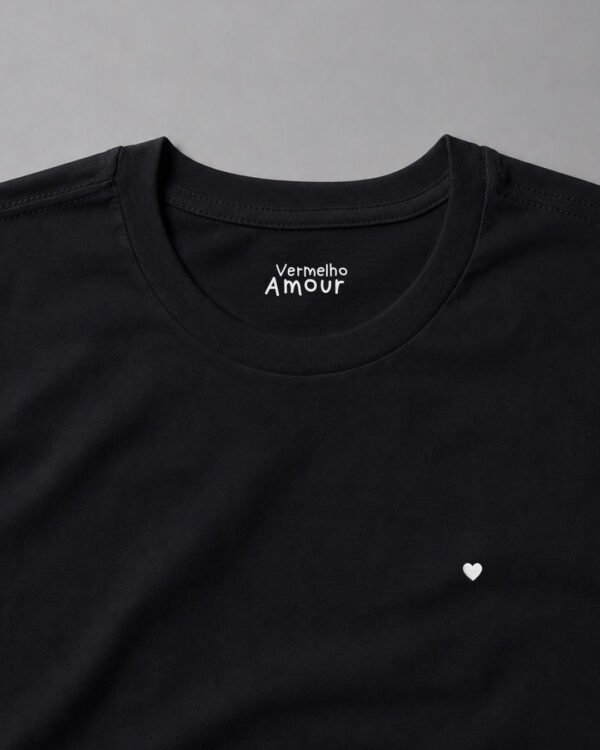 Camiseta Basique Coração - Noir Blanc Camiseta Basique Coração - Noir Blanc