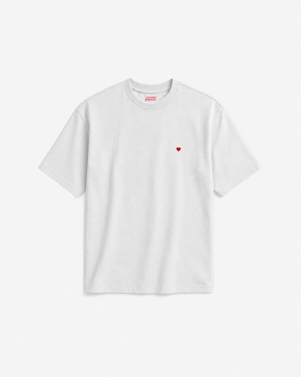 Camiseta Plus Size Cotton Coração - Class Branca