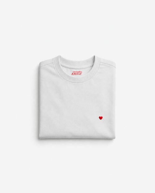 Camiseta Cotton Coração – Class Branca Camiseta Cotton Coração - Class Branca
