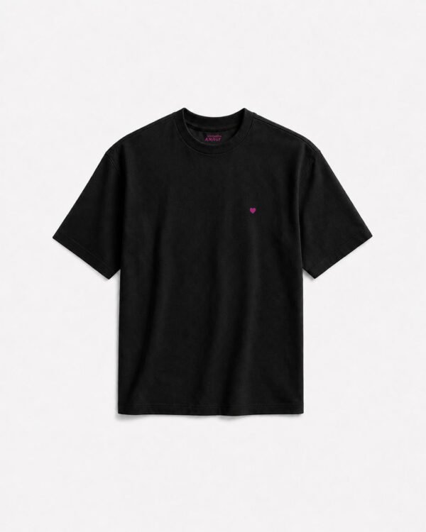 Camiseta Cotton Coração - Rosacre Preta