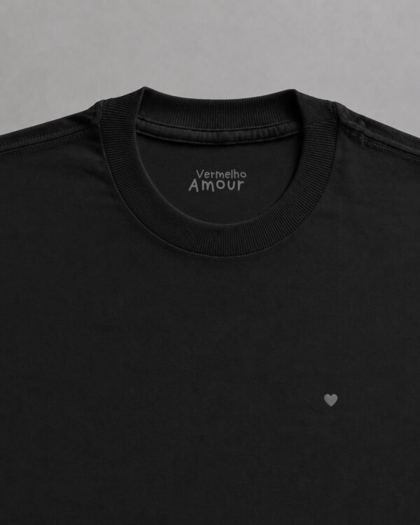Camiseta Cotton Coração - Grizo Preta