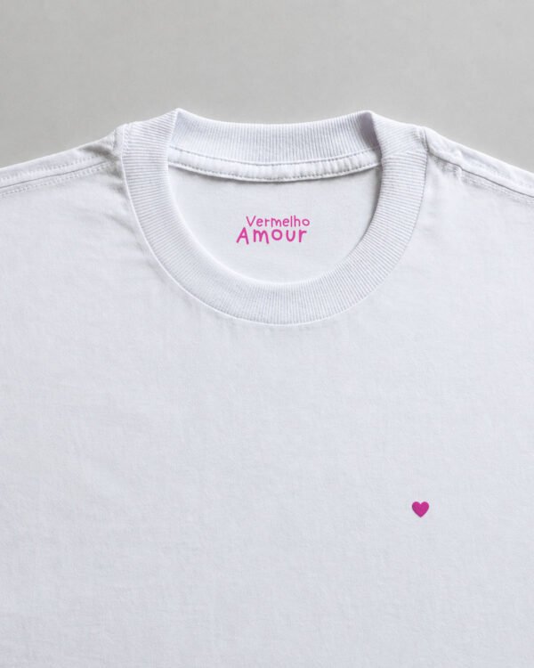 Camiseta Cotton Coração - Rosacre Branca