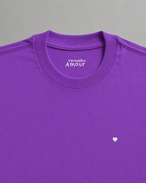 Camiseta Cotton Coração - Roxa Açaí Camiseta Cotton Coração - Roxa Açaí