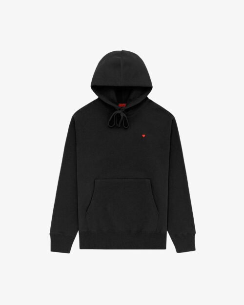 Moletom Super Cotton Preto / Coração Micro Vermelho Moletom Cloud Coração - Class Preto