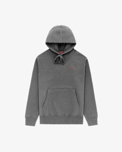Moletom Super Cotton Cinza Mescla / Coração Micro Vermelho Moletom Cloud Coração - Amber