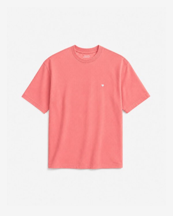 Camiseta Cotton Coração - Rosa Coral