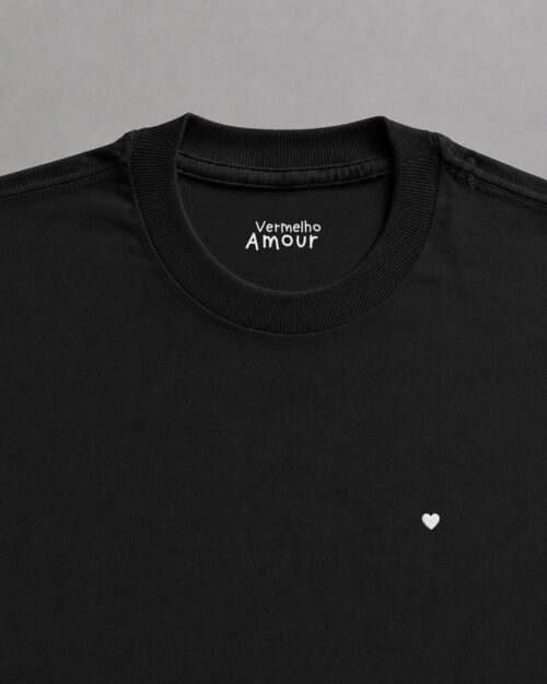 Camiseta Cotton Coração - Noir Blanc Camiseta Cotton Coração - Noir Blanc