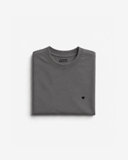 Camiseta Cotton Coração - Basalto Camiseta Cotton Coração - Basalto