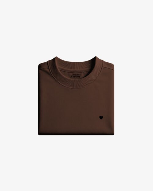 Camiseta Heavyweight Café Camiseta Heavyweight Coração - Café