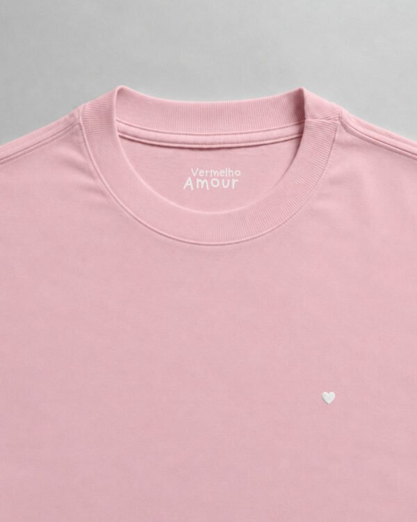 Camiseta Comfort Coração - Rosa Sal do Himalaia