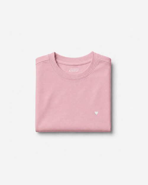 Camiseta Comfort Coração - Rosa Sal do Himalaia Camiseta Comfort Coração - Rosa Sal do Himalaia