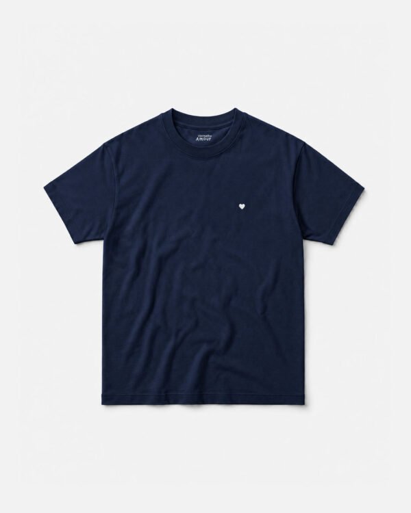 Camiseta Comfort Coração - Azul Marín