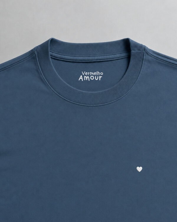 Camiseta Comfort Coração - Azul Pipa