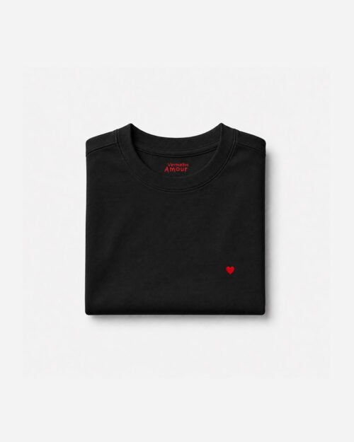 Camiseta Comfort Coração - Class Preta Camiseta Comfort Coração - Class Preta